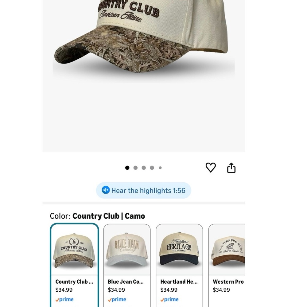 Country Club Cap SnapBack | Camo Denim Embroidered, Never Worn - Picture 3 of 8